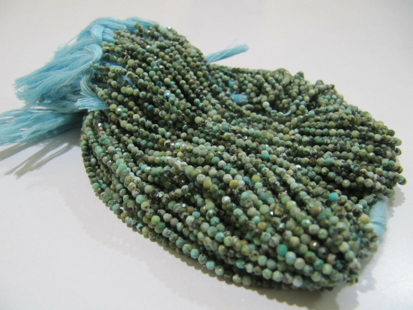 Natural Untreated Turquoise 2mm Rondelle Faceted Beads Strand 13 Inches long Semi Precious Stone beads Wholesale Prices