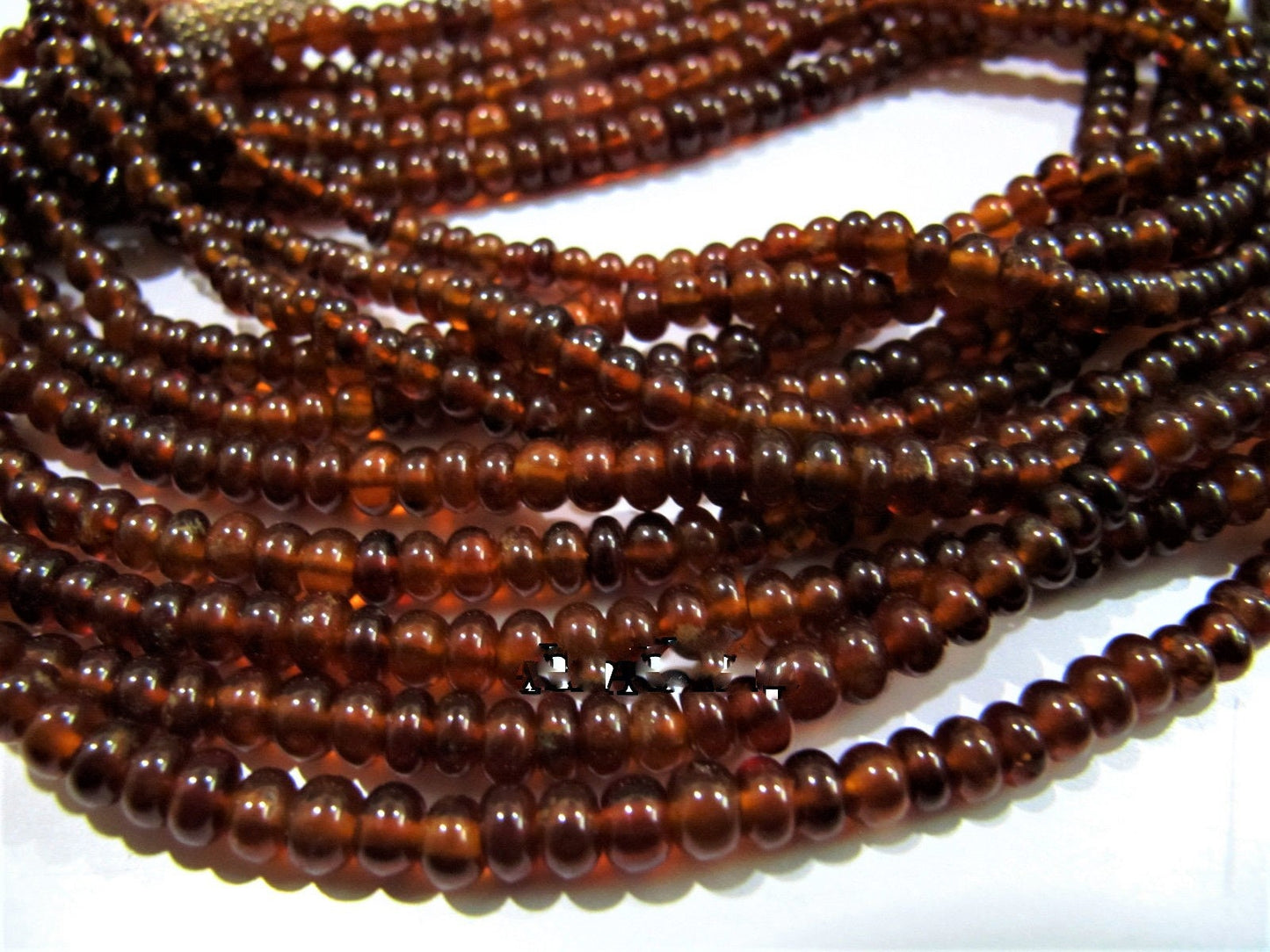 Natural Hessonite Garnet 4-5mm Size Beads plain Smooth Rondelle Shape Hessonite Beads Strand 8 inches Birthstones Beads