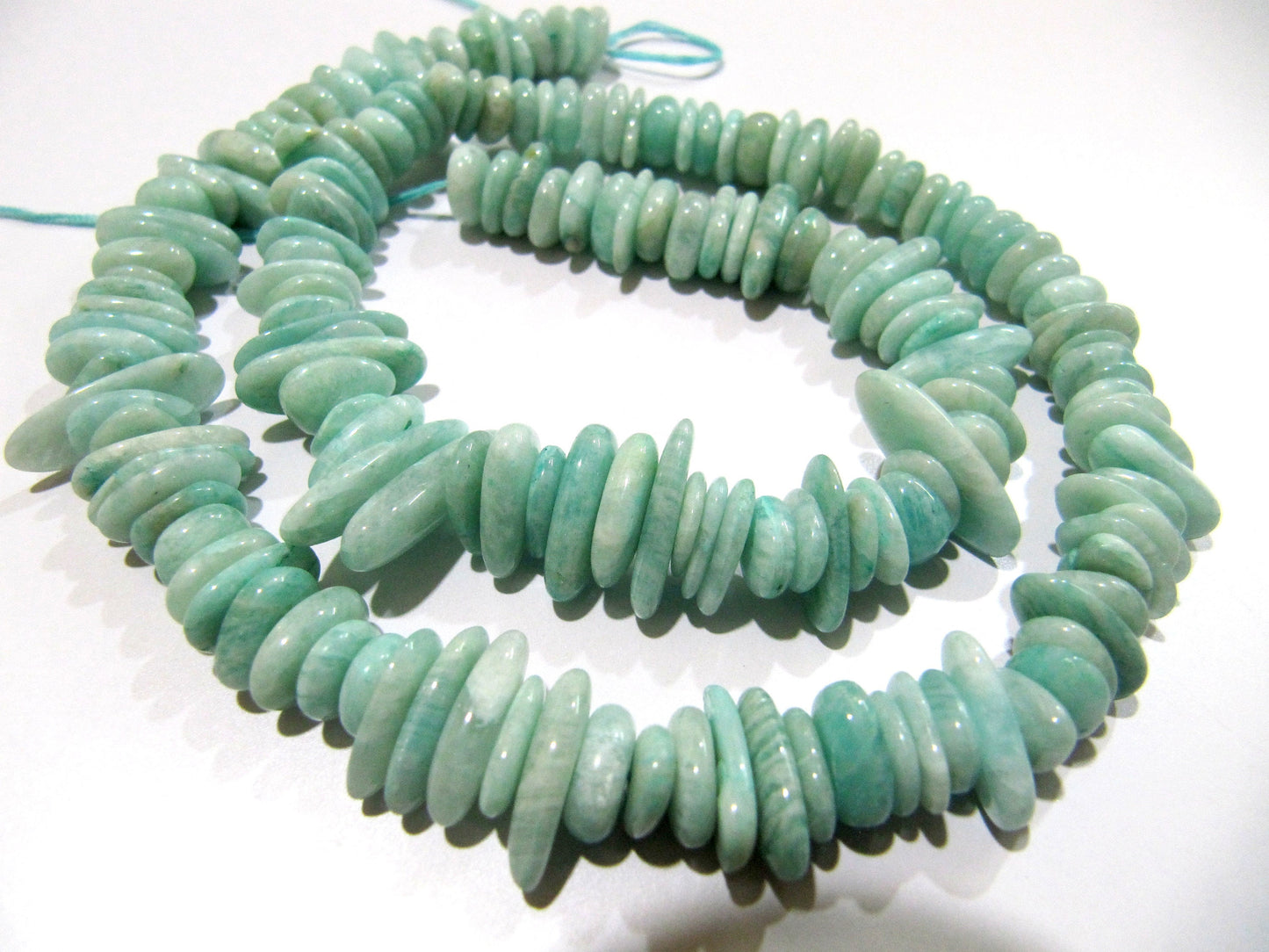 Natural Amazonite Nugget Shape Flat Tumbled Plain Smooth 10mm To 15mm Beads, Jewelry Making Beads Strand 8 Inches Long Sold Per Strand