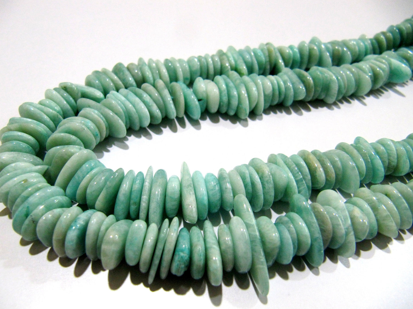 Natural Amazonite Nugget Shape Flat Tumbled Plain Smooth 10mm To 15mm Beads, Jewelry Making Beads Strand 8 Inches Long Sold Per Strand