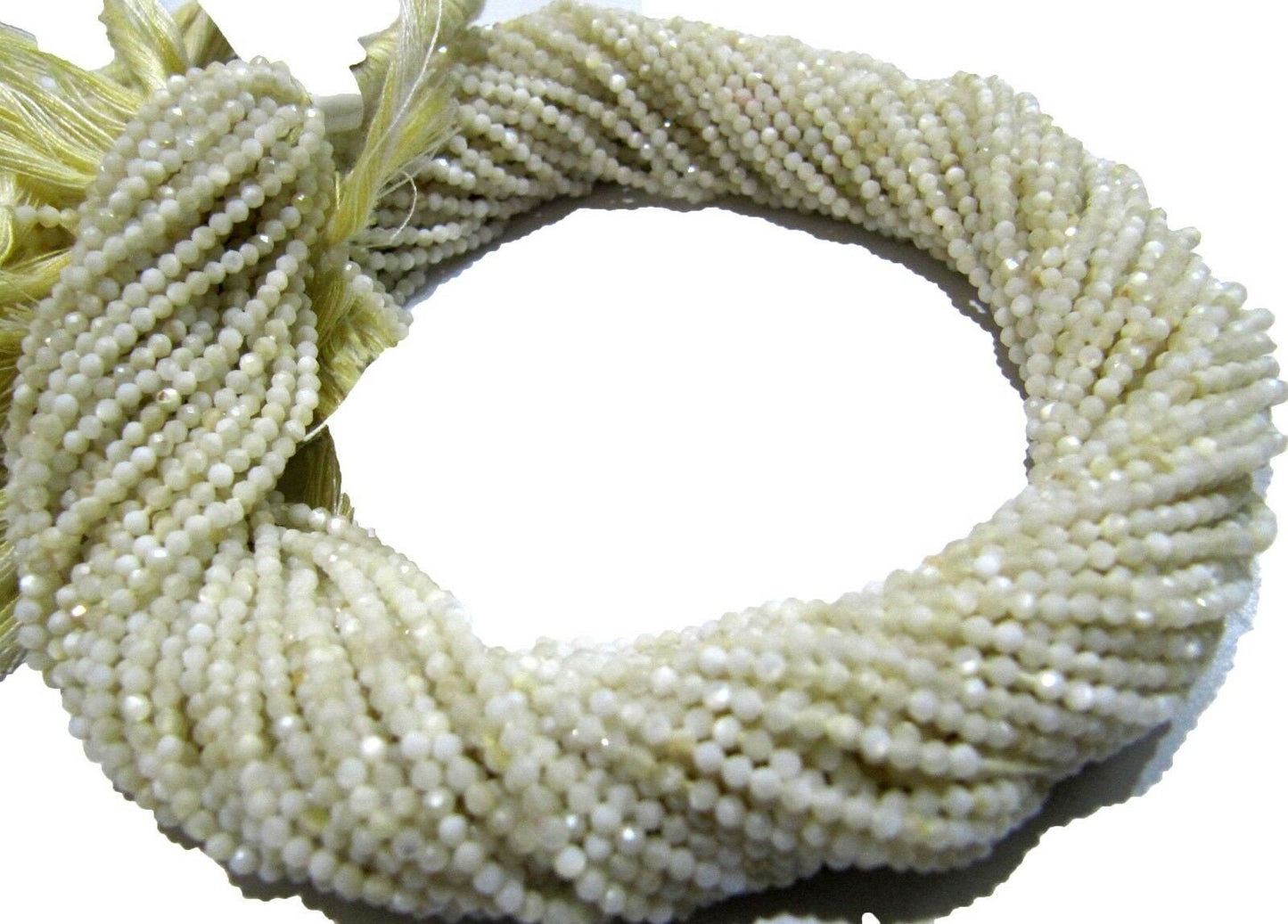 Natural Mother Of Pearl Rondelle Faceted 2mm Beads Strand 13 inches long Jewelry Making Beads Sold Per Strand Wholesale Prices
