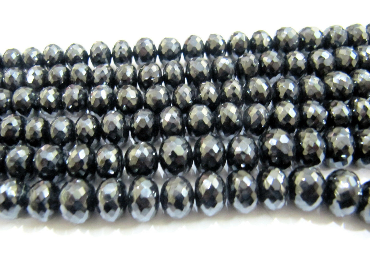 Natural Black Spinel  Rondelle Faceted Beads 8 to 12mm Strand 8 inches Long Wholesale Prices Best Quality Jewelry Making Gemstone Beads