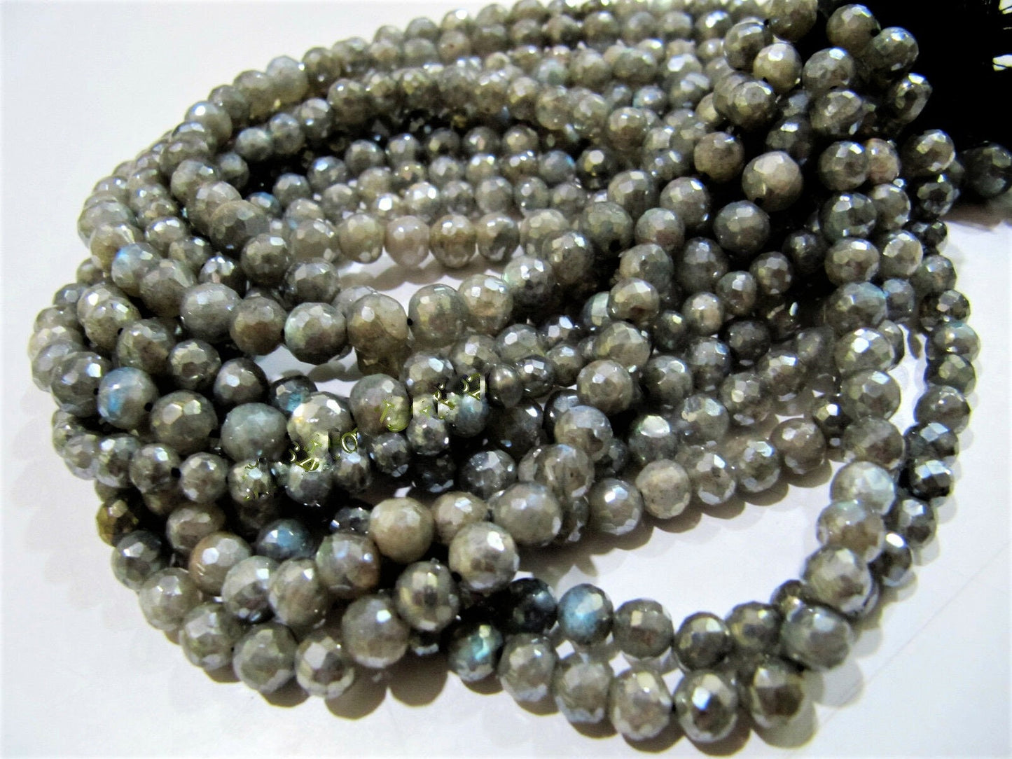 Natural Labradorite Mystic AB Coated Round Faceted 6-7mm Beads Strands 10 inches Long Top Quality Jewelry making Gemstone Beads