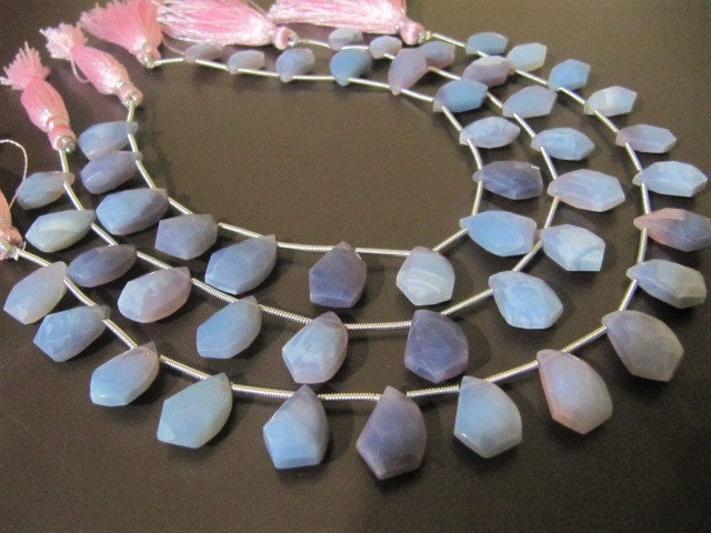 Natural Lavender Blue Opal Mango Shape Faceted  10X15mm beads Jewelry Making Gemstone Beads Strand 8 inch Long Wholesale Prices