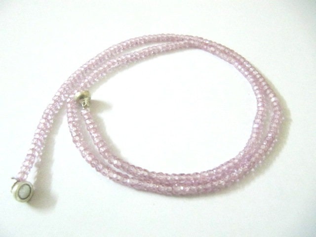 Pink Cubic Zirconia Rondelle Faceted 3mm Pink Color Beaded Necklace Magnetic Clasp Top Quality Wholesale prices