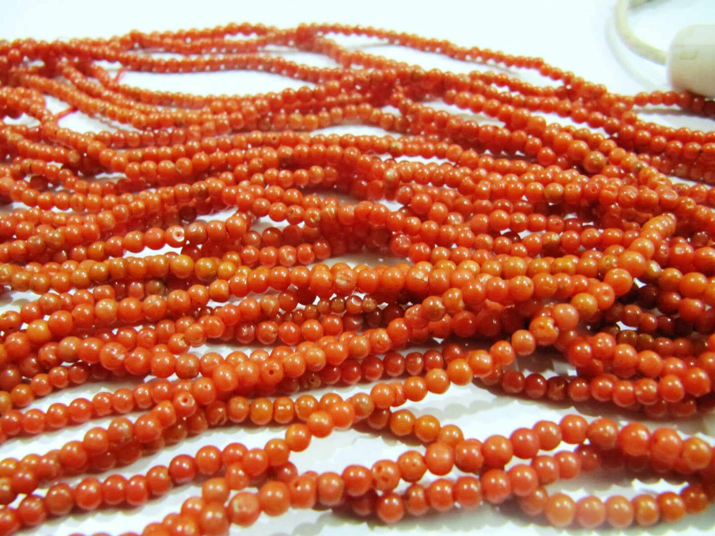 Natural Italian Coral Round Beads 3mm size Precious gemstone Strand 10 inches Long Genuine Coral Strings Wholesale Price