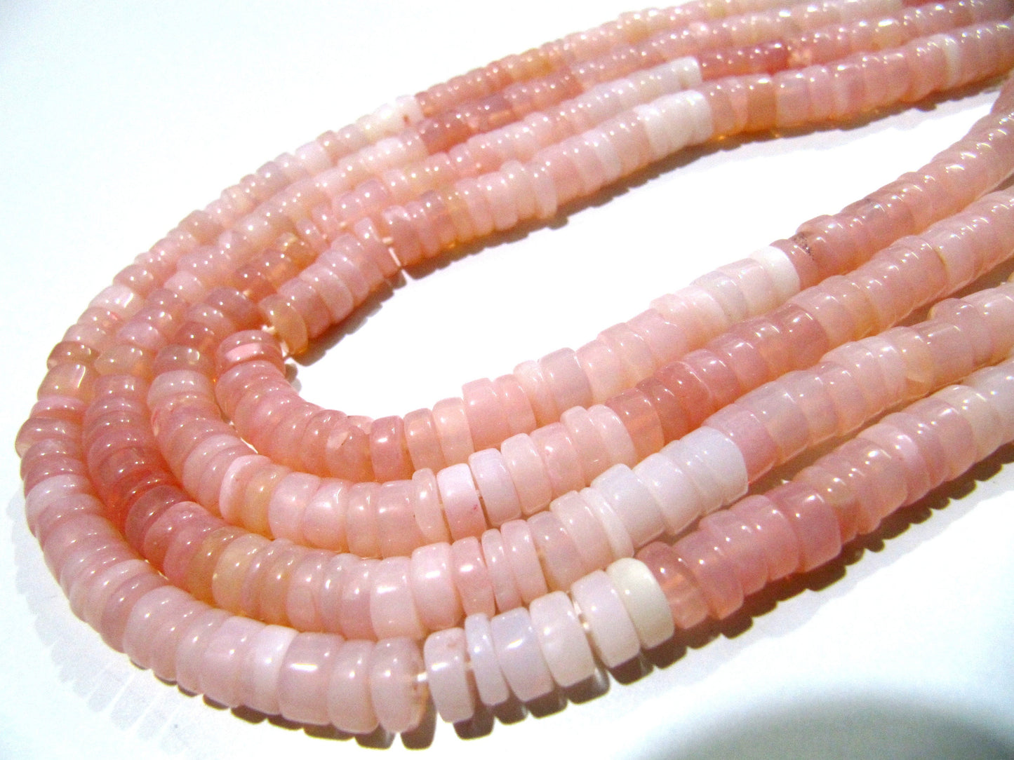Natural Peruvian Opal Rondelle Tyre  Shape Beads Pink Opal 7mm beads sold per strand 8 inches Semi Precious Gemstone Wholesale Price