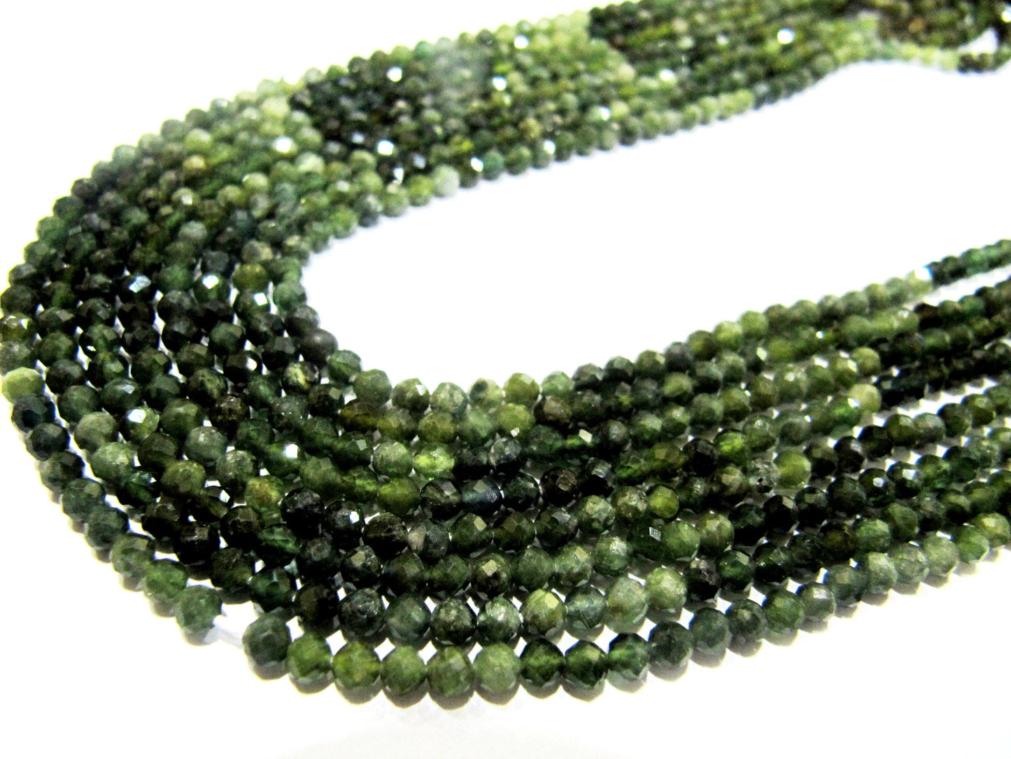 Natural Green Tourmaline Rondelle Faceted 3mm Beads Strand Size 13 Inches Long Green Jewelry Making Beads Wholesale Prices