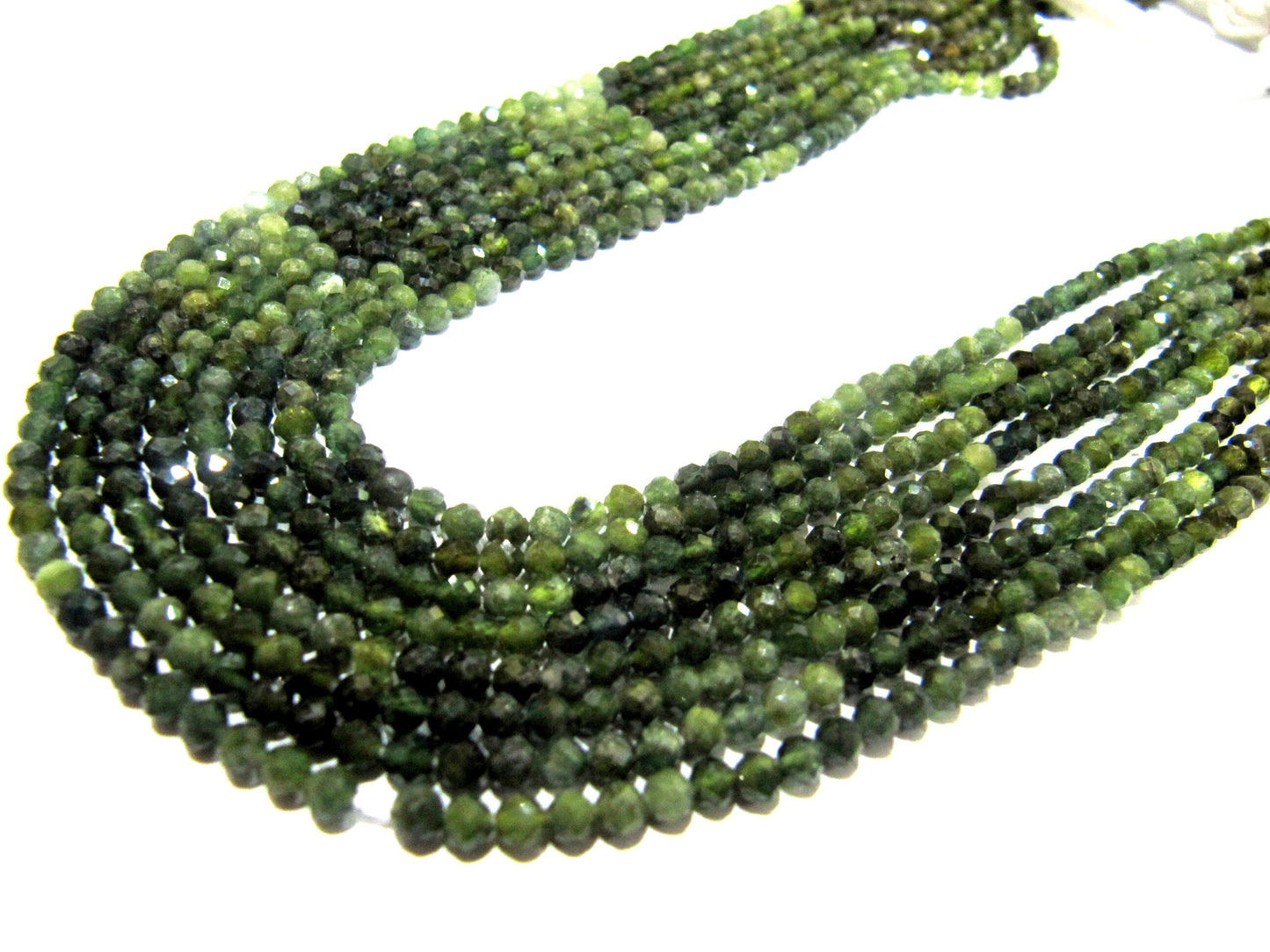 Natural Green Tourmaline Rondelle Faceted 3mm Beads Strand Size 13 Inches Long Green Jewelry Making Beads Wholesale Prices