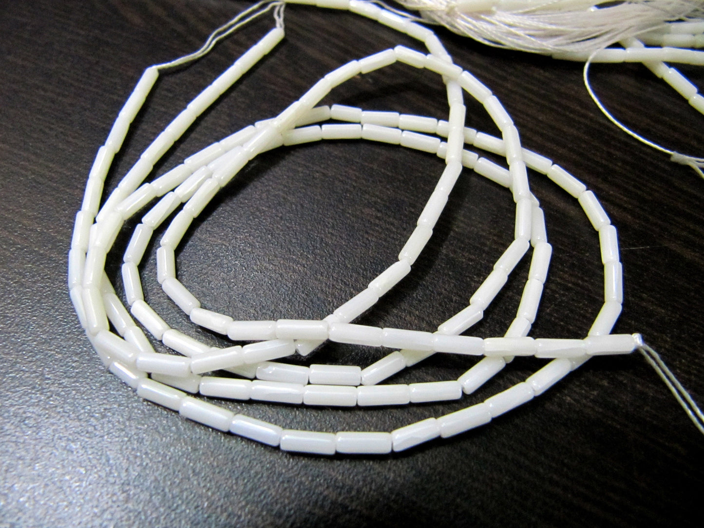 White Coral Italian Tubelite Shape Beads Size 2X6mm Approximately Long Drilled Sold per Strand of 16 Inches Long Smooth White Coral Beads