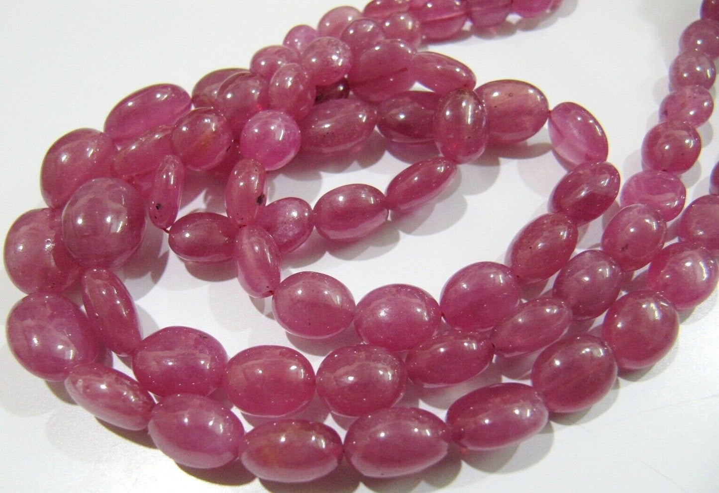 Natural Ruby Smooth Plain  Oval Beads Size 6x7mm to 10x13mm Strand 8 inch long Ruby Plain Oval Gemstone Precious Beads Wholesale Prices