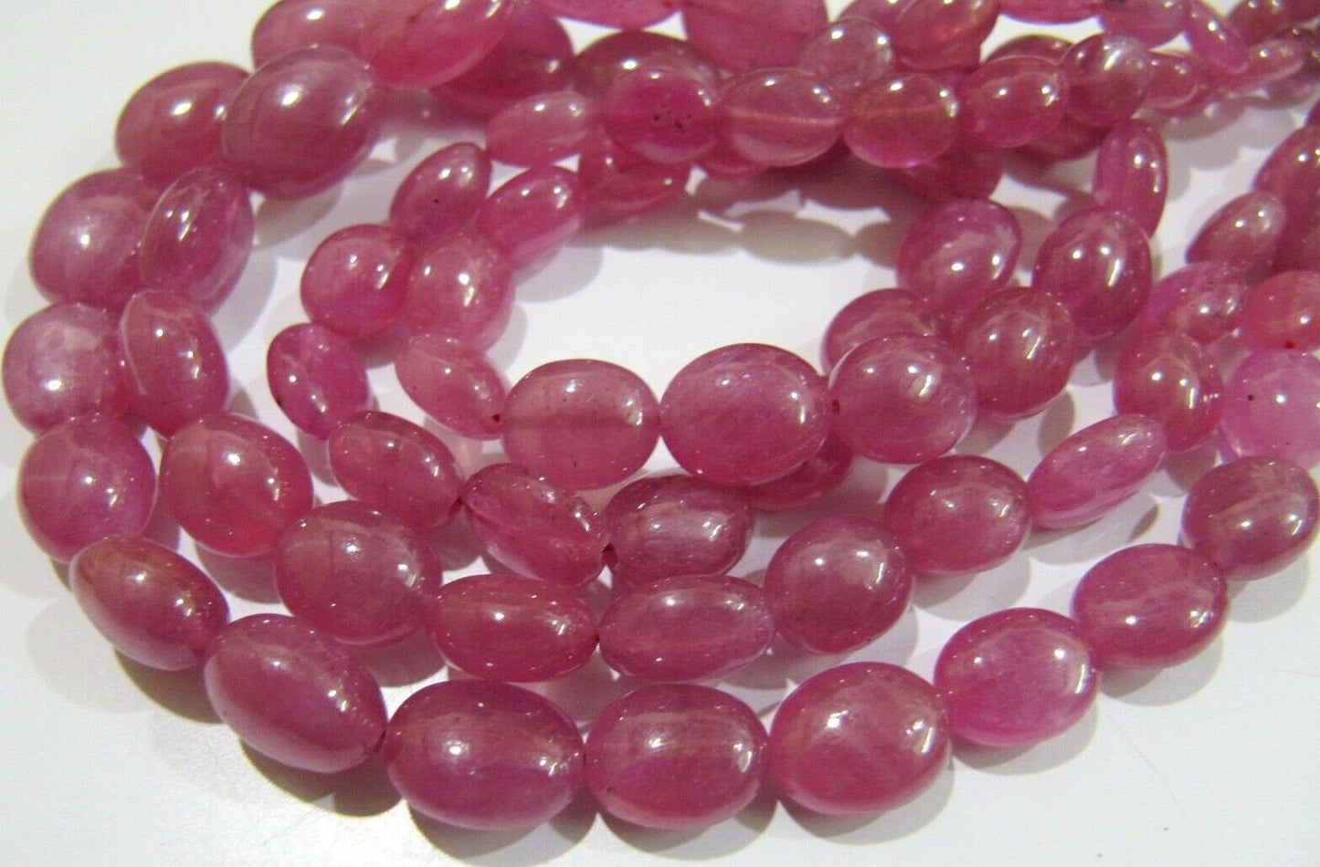 Natural Ruby Smooth Plain  Oval Beads Size 6x7mm to 10x13mm Strand 8 inch long Ruby Plain Oval Gemstone Precious Beads Wholesale Prices