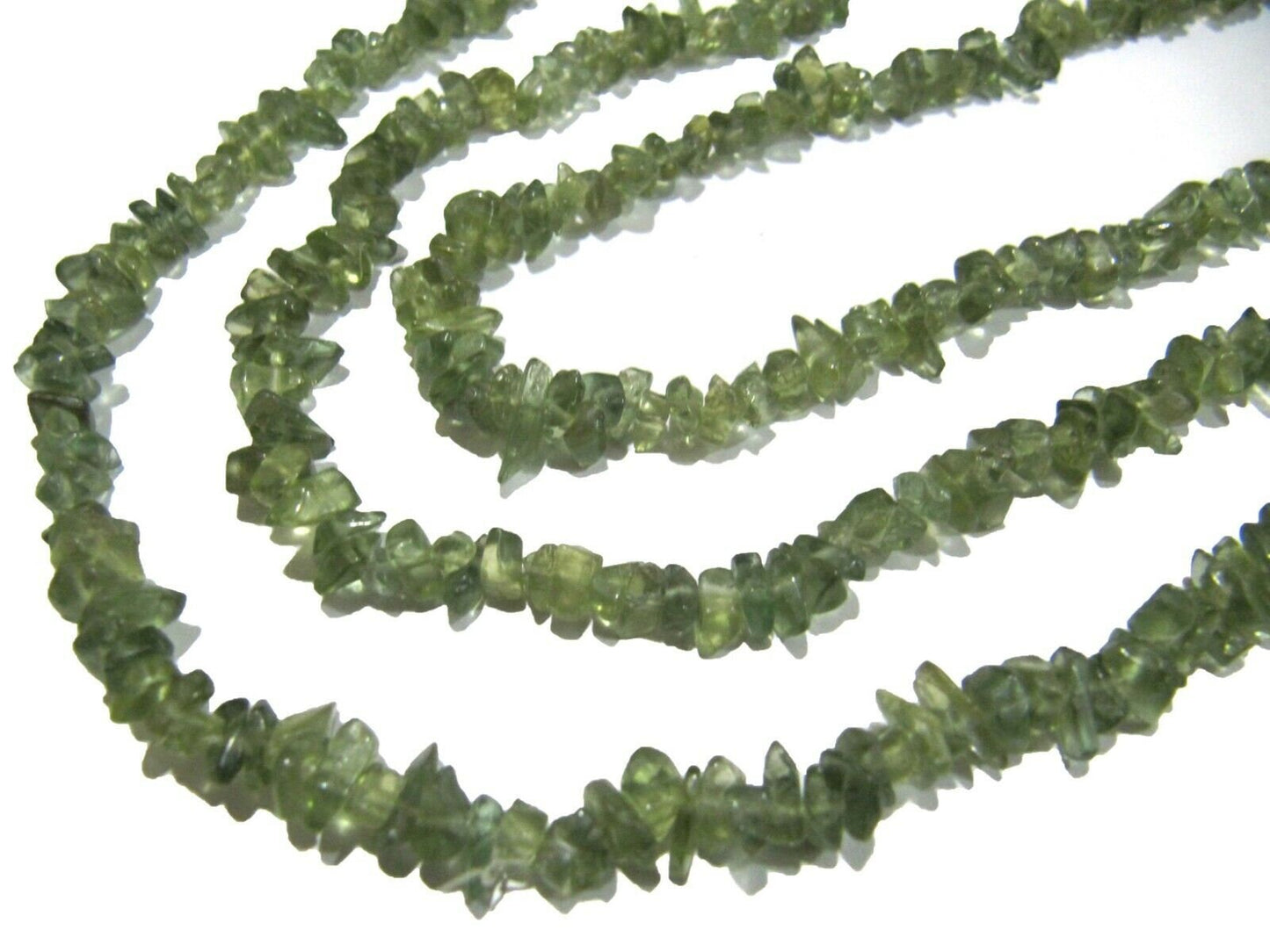 Natural Green Apatite Irregular Chip Gravel Uncut Nugget 5mm To 7mm Beads Green Color Jewelry Making Beads Strand 34 Inch Long