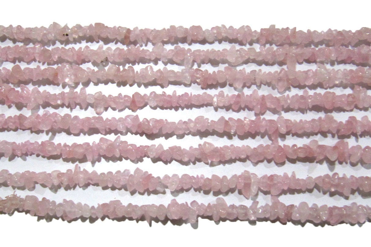 Natural Rose Quartz Irregular Chip Gravel Uncut Nugget Shape Plain 4mm To 8mm Jewelry Making Beads Strand 34 Inches Long Sold Per Strand