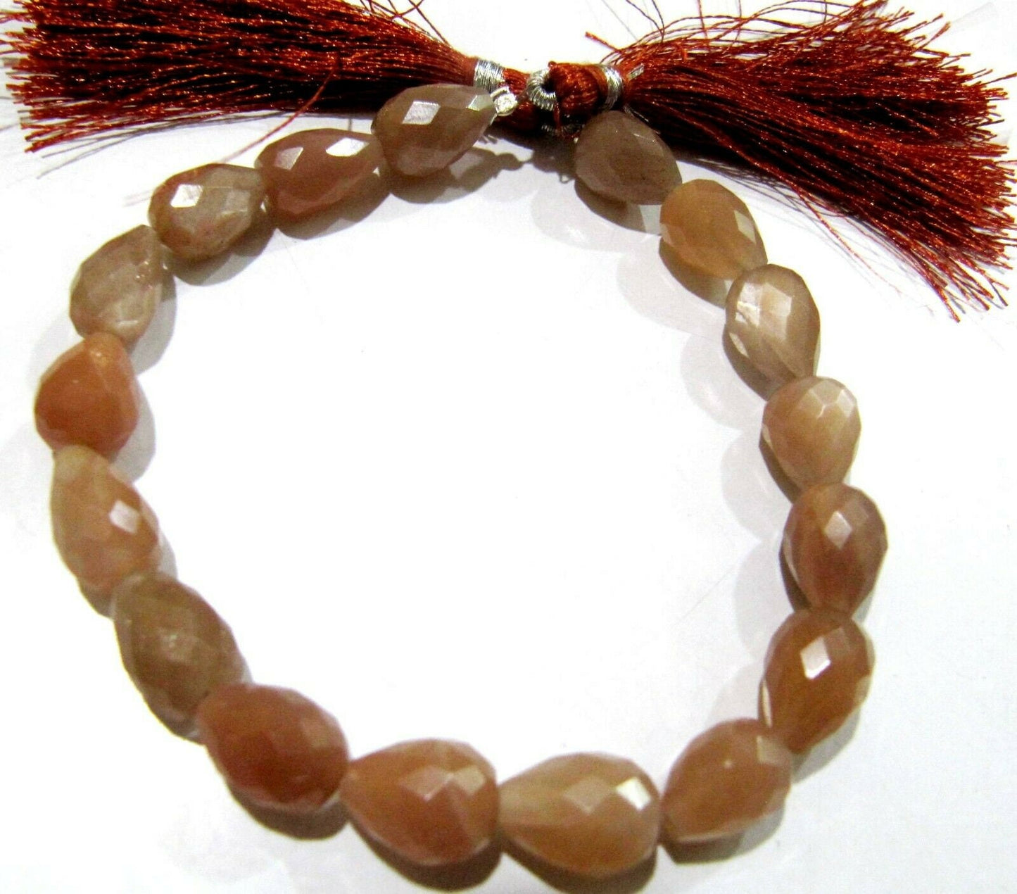 Natural Peach Moonstone Tear Drop Beads Straight Drilled Teardrops Approximately 7x10mm Size Beads Strand 8 inch Long  Wholesale Prices