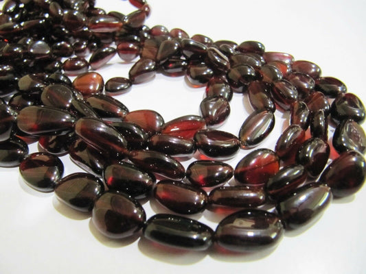 Natural Hessonite Garnet Free Shape Tumbled Beads Plain Smooth 8 to 14mm Nugget Beads sold per Strand of  8 inches long Wholesale Prices