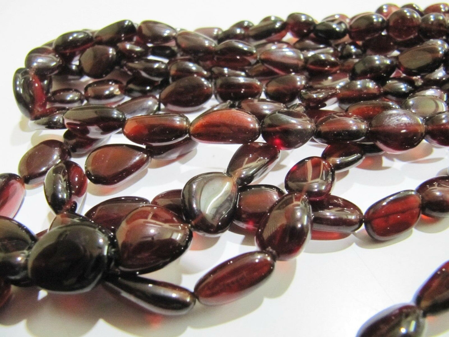 Natural Hessonite Garnet Free Shape Tumbled Beads Plain Smooth 8 to 14mm Nugget Beads sold per Strand of  8 inches long Wholesale Prices