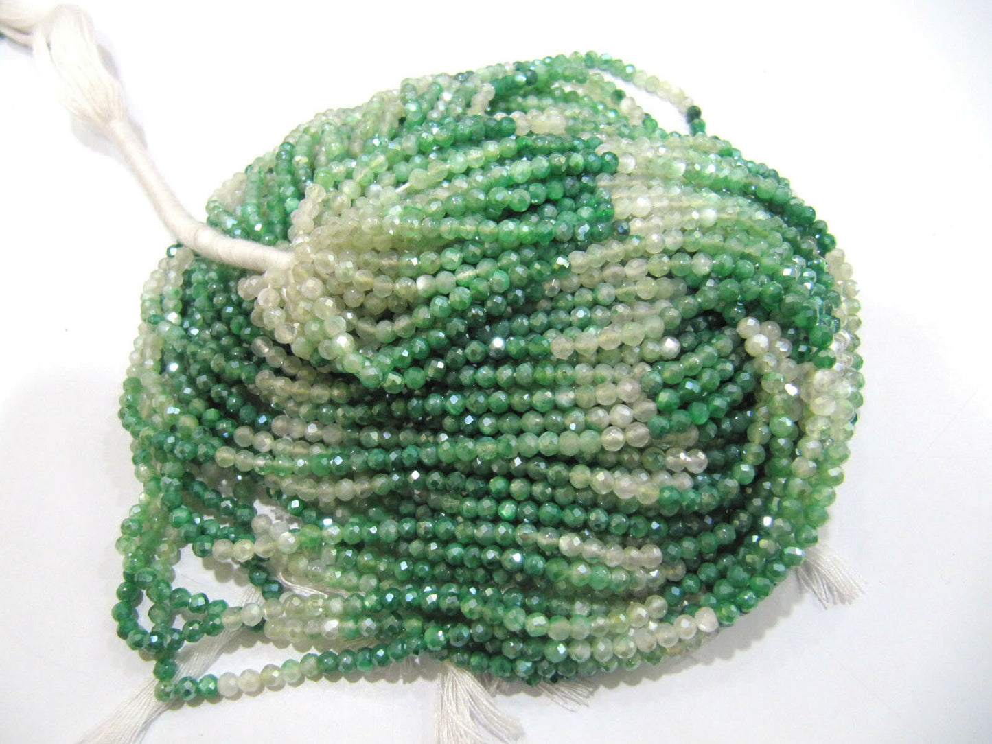 Natural Moonstone Emerald color AB Coated Shaded Beads Rondelle Faceted Moonstone Beads 3mm Strand 13 inches long Emerald Shaded Gemstones