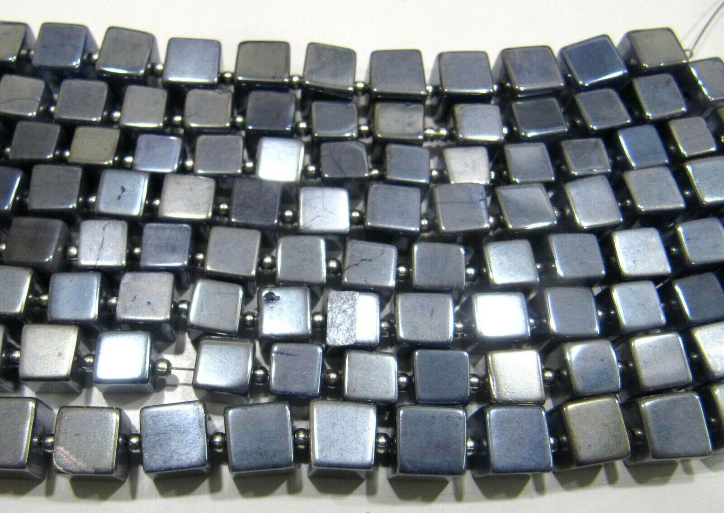 Natural Moonstone Beads AB Mystic Coated 6-7mm Iolite Color Plain Smooth Cube Box Shape Jewelry Making Beads Strand 8 inches long