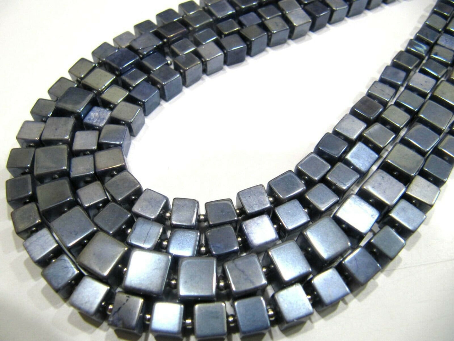 Natural Moonstone Beads AB Mystic Coated 6-7mm Iolite Color Plain Smooth Cube Box Shape Jewelry Making Beads Strand 8 inches long