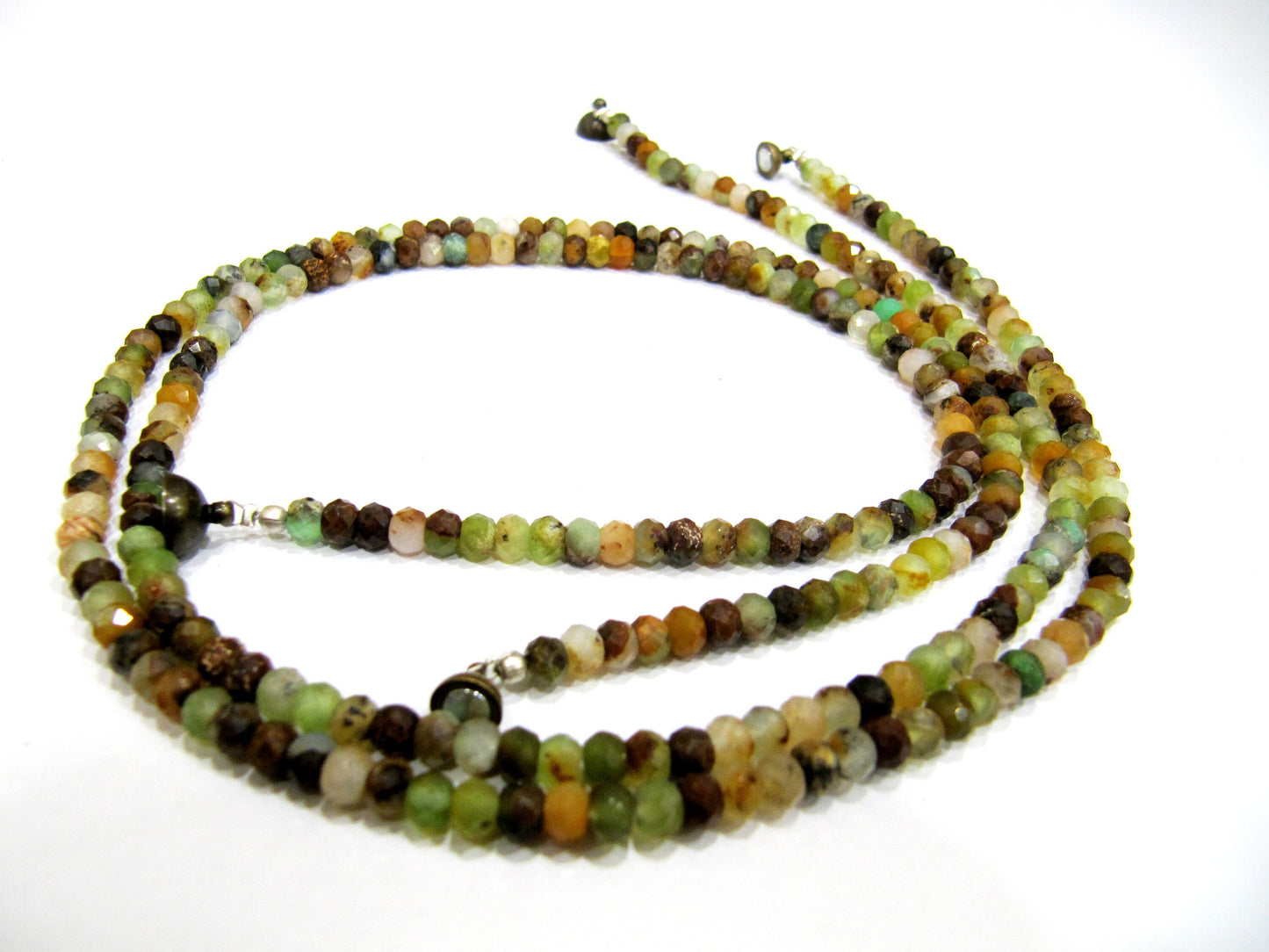 Natural Multi Peruvian Opal Beaded Necklace with Magnetic Clasp Rondelle faceted Beads 4mm best Quality Wholesale Prices