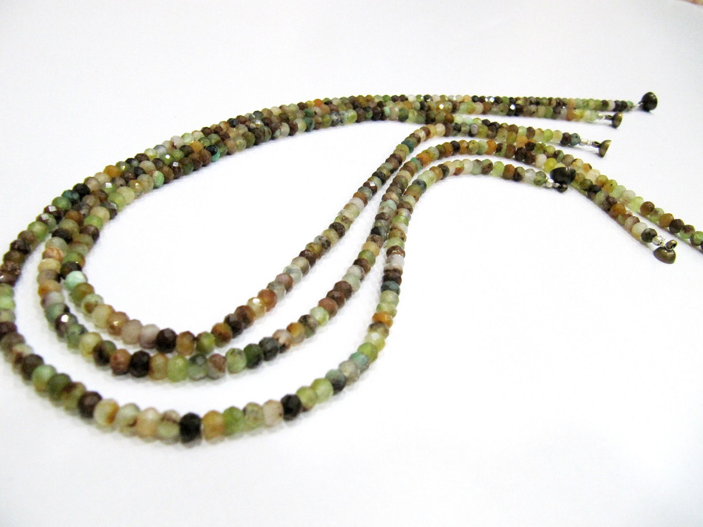 Natural Multi Peruvian Opal Beaded Necklace with Magnetic Clasp Rondelle faceted Beads 4mm best Quality Wholesale Prices