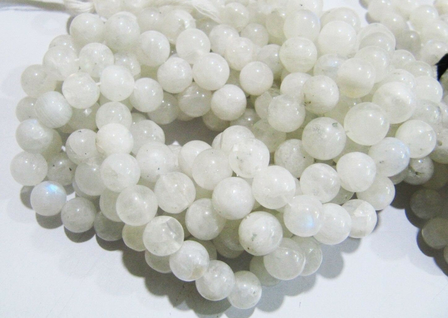 Natural white Rainbow Moonstone Round Ball Shape 8mm Plain Smooth beads Strand 13 Inches Long Gemstone Beads Wholesale Prices