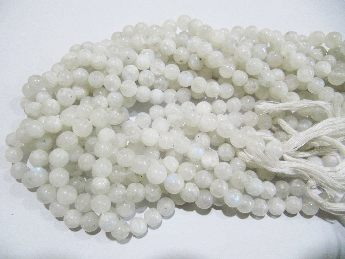 Natural white Rainbow Moonstone Round Ball Shape 8mm Plain Smooth beads Strand 13 Inches Long Gemstone Beads Wholesale Prices