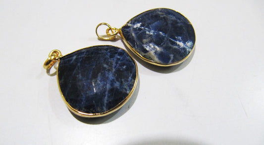 Natural Sodalite Heart Shape Briolette Faceted Connector Pendant Charm Unique Rare Gemstone Bezel Size 22mm Sold Per Piece
