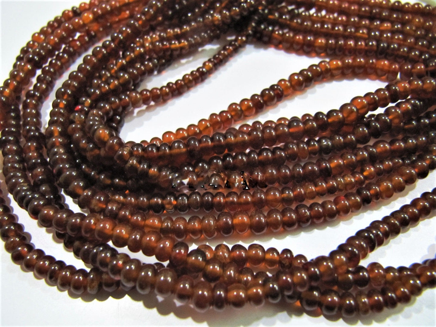 Natural Hessonite Garnet 4-5mm Size Beads plain Smooth Rondelle Shape Hessonite Beads Strand 8 inches Birthstones Beads