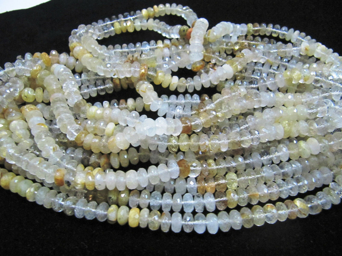 Golden Rutilated quartz Rondelle Faceted 8 to 9mm Golden Rutile faceted Strands 8inches long Semi Precious beads Wholesale rates
