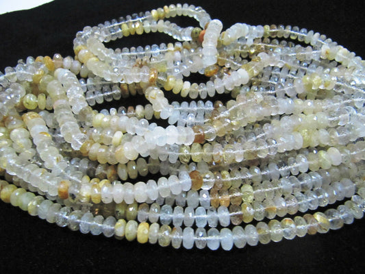 Golden Rutilated quartz Rondelle Faceted 8 to 9mm Golden Rutile faceted Strands 8inches long Semi Precious beads Wholesale rates