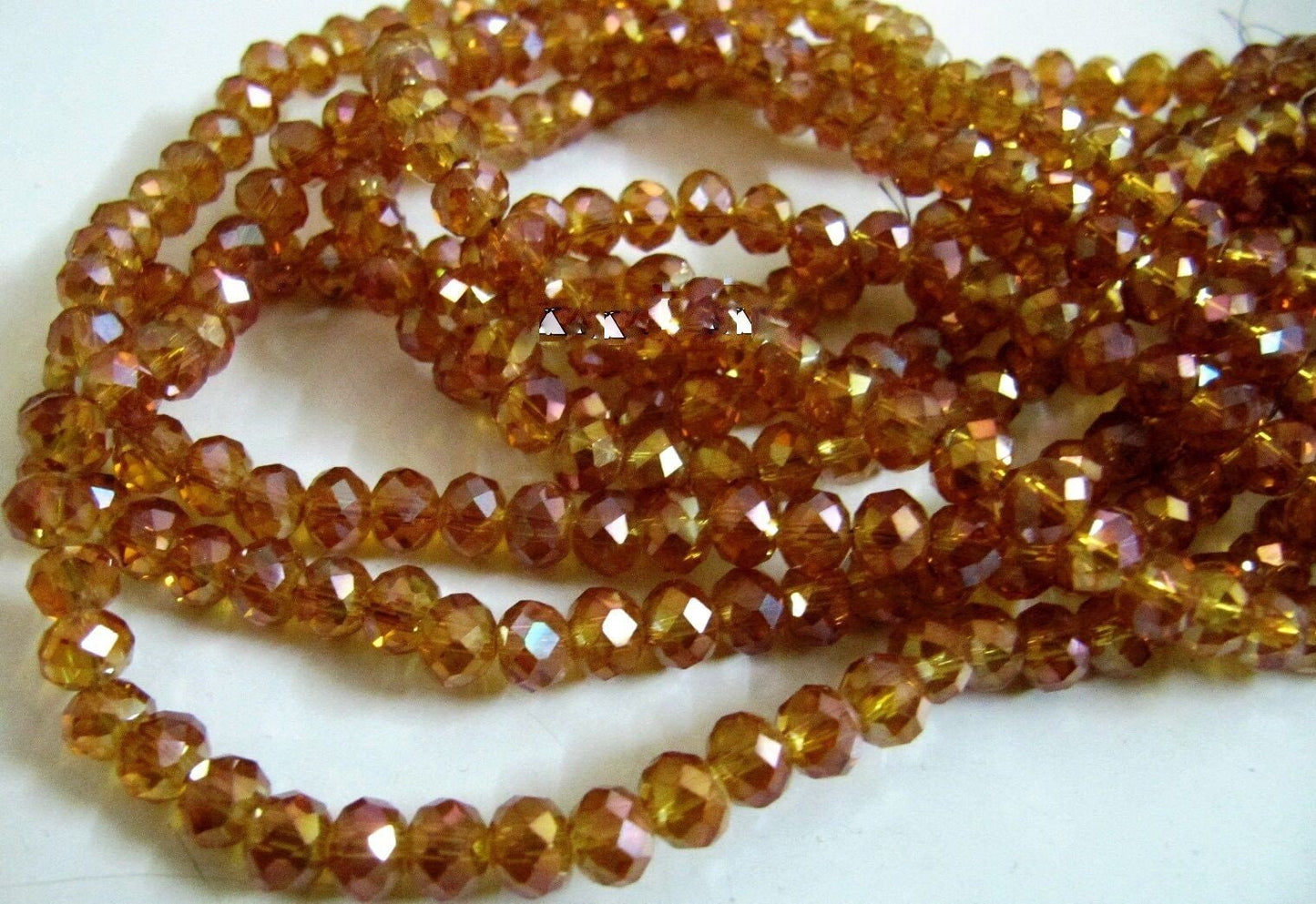 Titanium Coated Hessonite Color Hydro Quartz 6mm Size Rondelle Faceted Beads Beautiful Jewelry Beads Wholesale Prices