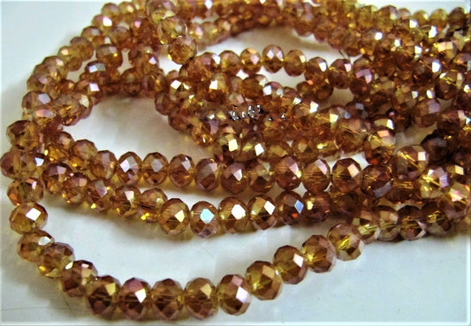 Titanium Coated Hessonite Color Hydro Quartz 6mm Size Rondelle Faceted Beads Beautiful Jewelry Beads Wholesale Prices