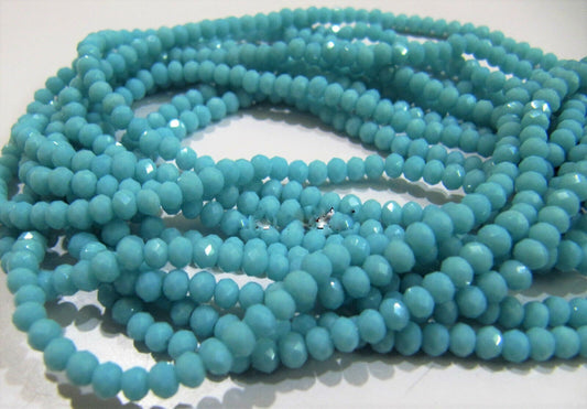 Amazonite Hydro quartz Rondelle Faceted 3-4 mm Beads Strand 13 inches long High Quality Wholesale Prices Jewelry making  beads