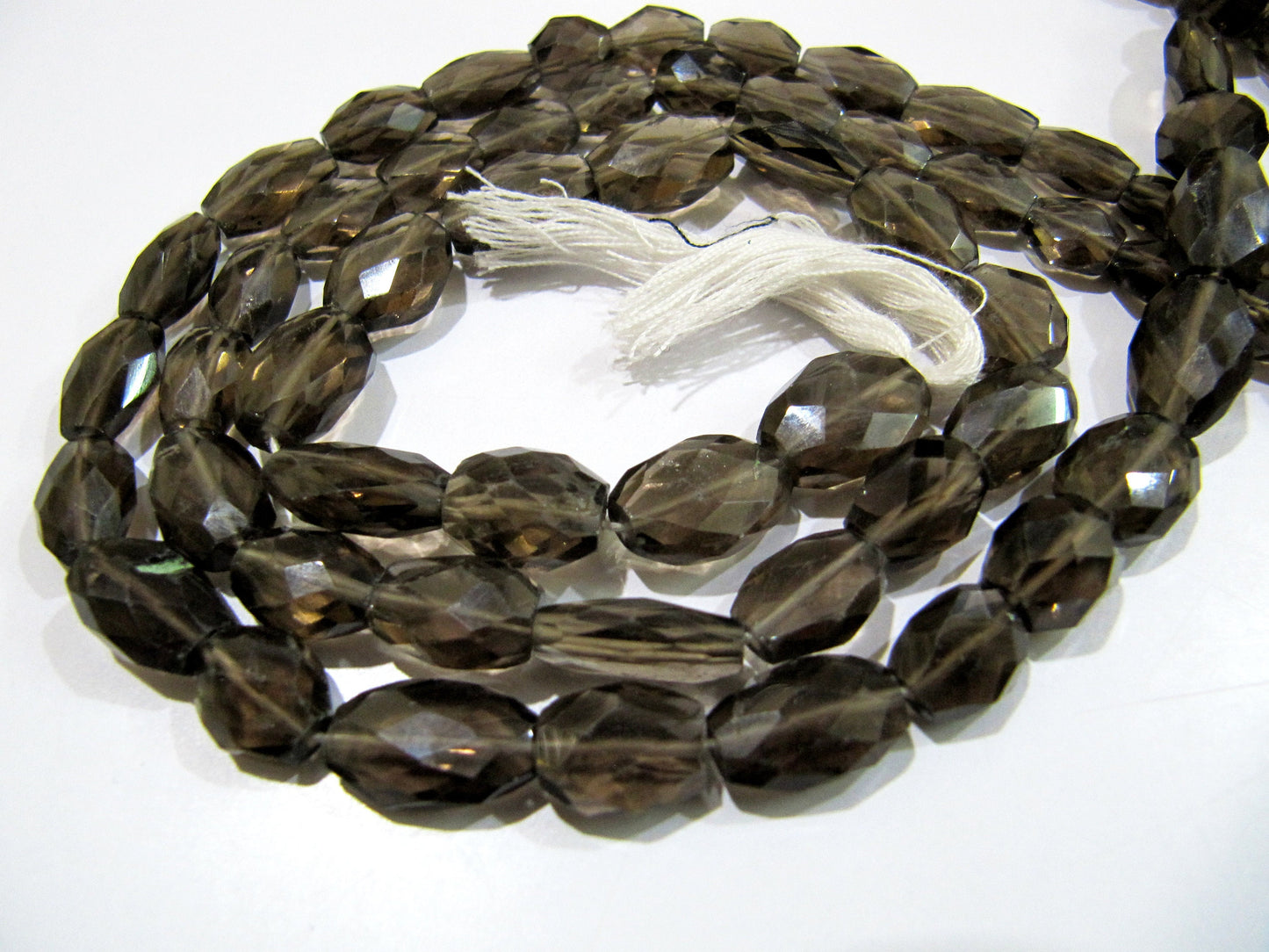 Natural Genuine Smoky Quartz Faceted Oval Mani Shape Briolette 8 to 10mm Beads Length 13 inches long Jewelry making gemstone Wholesale Price