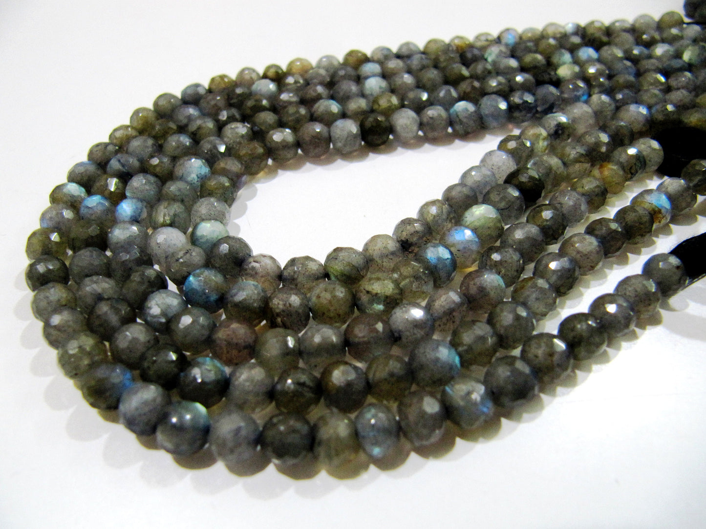 Natural Labradorite Round Ball Shape  Faceted 7mm Beads Strands 10 inches Long Top Quality Jewelry making Gemstone Beads