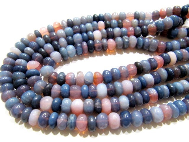 Natural Lavender Blue Opal Rondelle Plain Smooth  8-9mm beads Jewelry Making Gemstone Beads Strand 8 inch Long Wholesale Prices