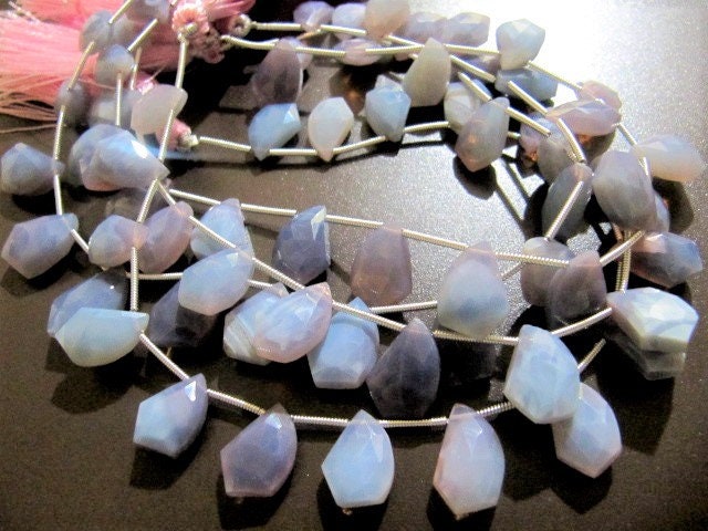 Natural Lavender Blue Opal Mango Shape Faceted  10X15mm beads Jewelry Making Gemstone Beads Strand 8 inch Long Wholesale Prices