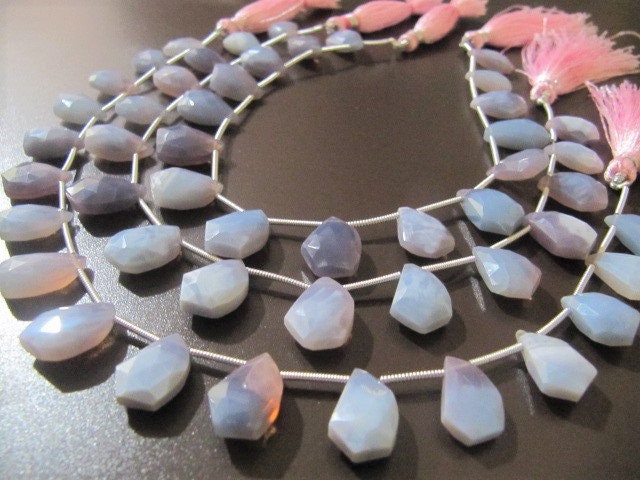 Natural Lavender Blue Opal Mango Shape Faceted  10X15mm beads Jewelry Making Gemstone Beads Strand 8 inch Long Wholesale Prices