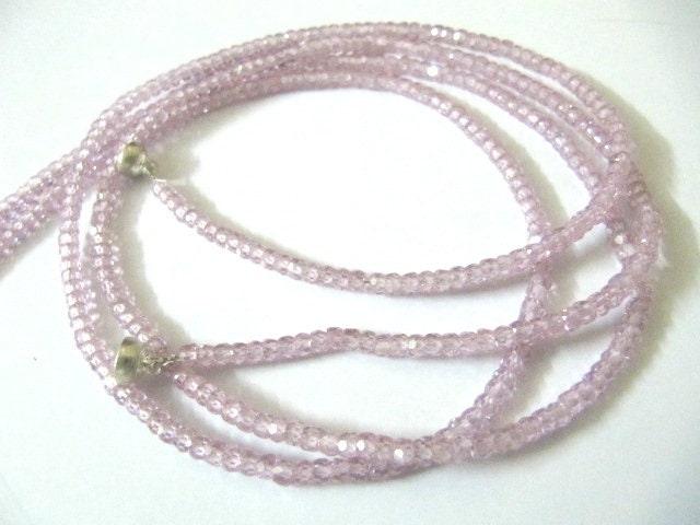 Pink Cubic Zirconia Rondelle Faceted 3mm Pink Color Beaded Necklace Magnetic Clasp Top Quality Wholesale prices