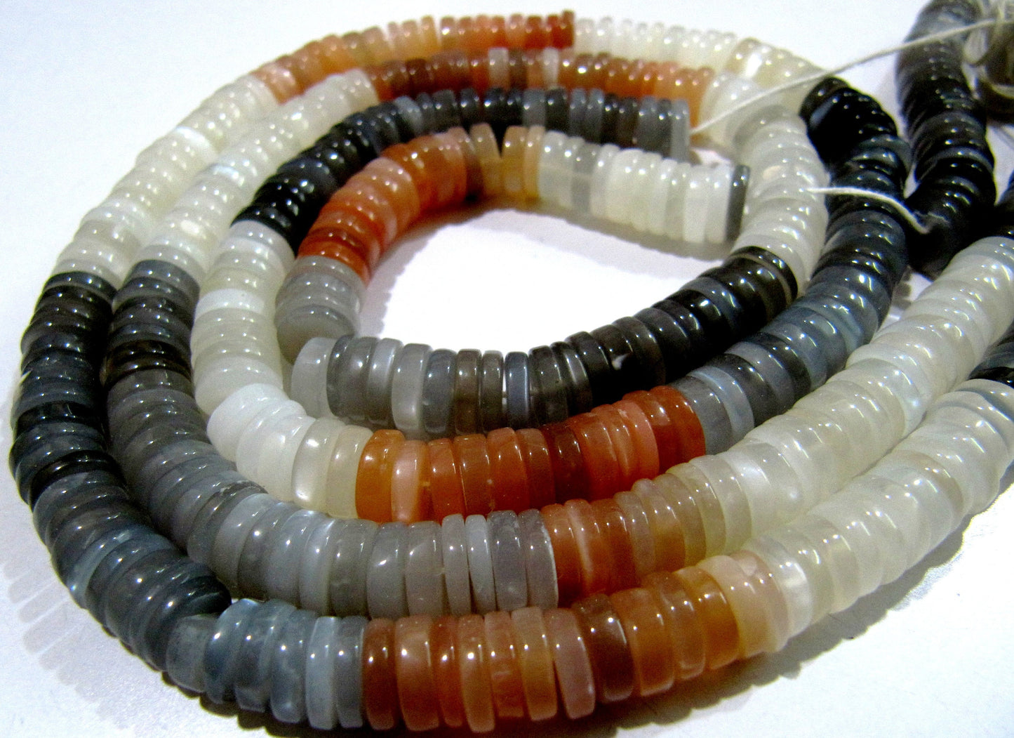Natural Moonstone Multi color Tyre Shape Plain Smooth rondelle Beads 10mm sold per strand 8 inch long Jewelry Making Supply Wholesale Prices