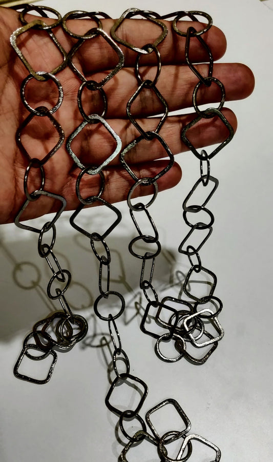 Black Plated Big & Thick Square 21mm*21mm  Link Chain Sold Per Foot Jewellery Making Wholesale Rate Chains Gun Metal  Jewelry Chain