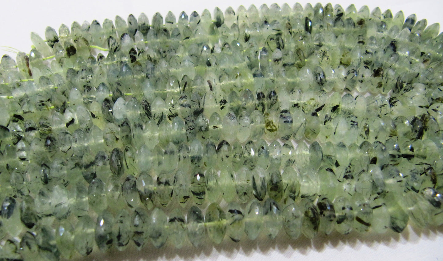Natural Prehnite German Cut Rondelle Faceted size 10mm Beads 8 inches long Strand Jewelry Making Beads Wholesale Prices