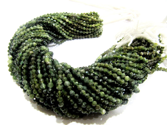 Natural Green Tourmaline Rondelle Faceted 3mm Beads Strand Size 13 Inches Long Green Jewelry Making Beads Wholesale Prices