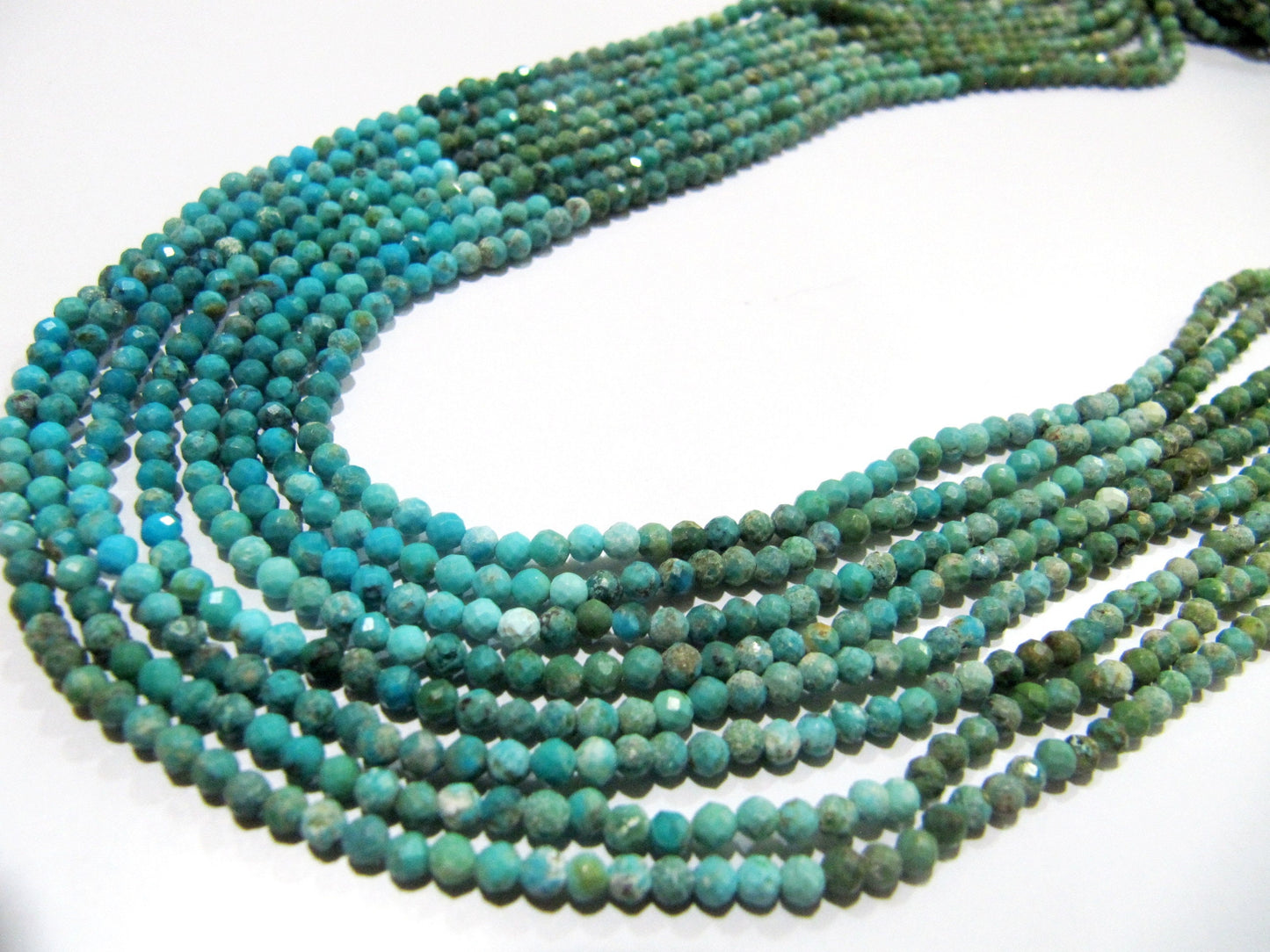 Natural Turquoise  Rondelle Faceted 3mm Beads Strand 13 inches long  Jewelry Making Turquoise Gemstone Wholesale Prices