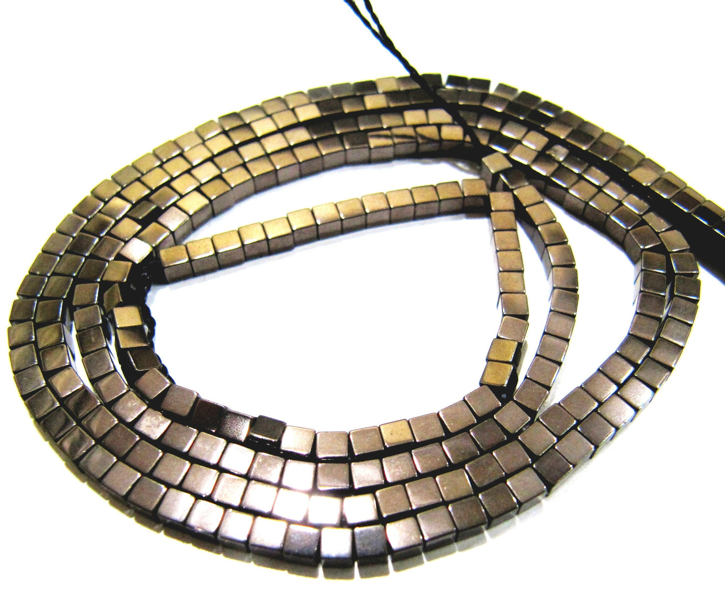 Natural Brown Hematite Cube Beads 2mm Size Strand 15-16 inch long Box Shape Semi Precious Gemstone Beads Wholesale Prices