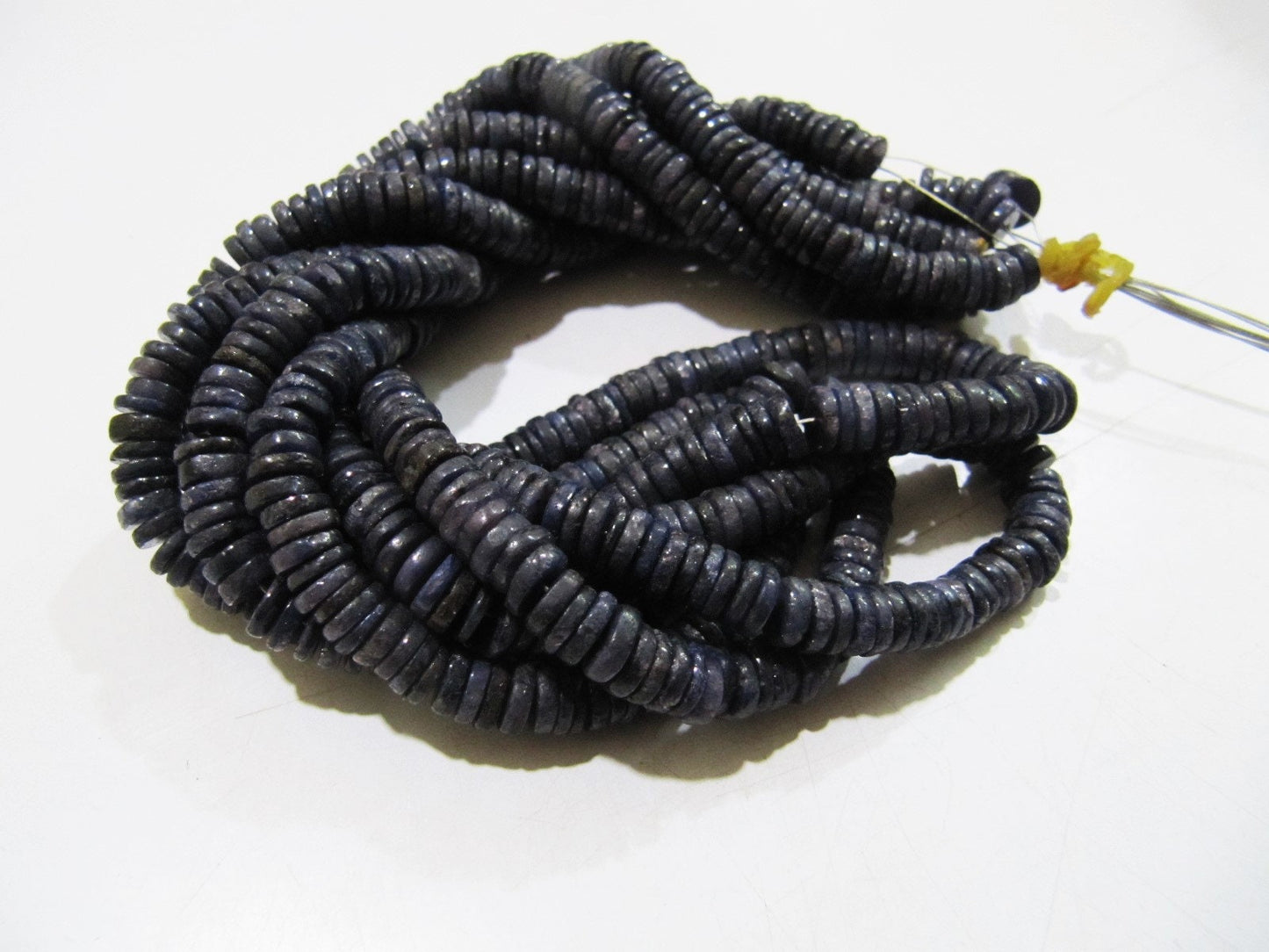 Natural Blue Sapphire 6mm Tyre Shape Beads Strand 8 inches Long Beautiful Precious Untreated Blue Sapphire Beads Wholesale Prices
