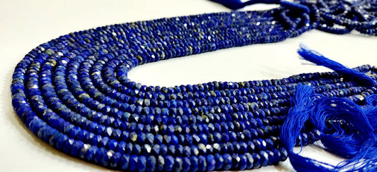 Natural Lapis Lazuli Rondelle Faceted Beads 5-6mm Strand 13 inches long High Quality Beads Wholesale prices jewelry making