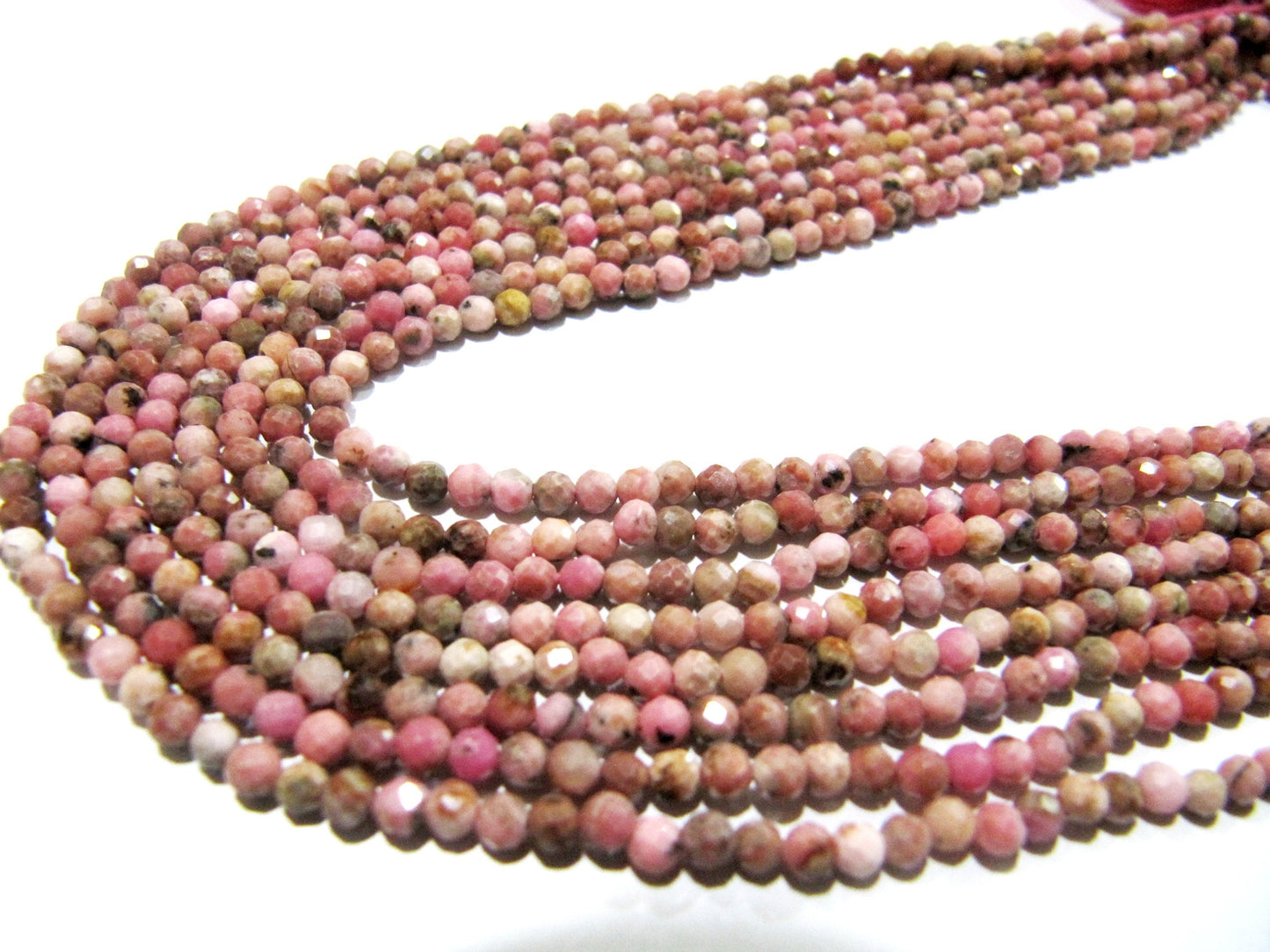 Natural Rhodochrosite  Rondelle Faceted 3mm Beads Strand 13 inches long  Jewelry Making Rhodochrosite Gemstone Wholesale Prices
